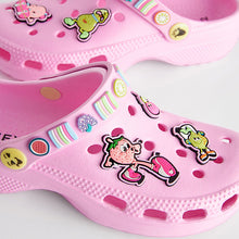 Load image into Gallery viewer, Pink Character Badge Clogs
