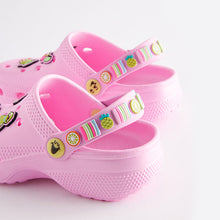 Load image into Gallery viewer, Pink Character Badge Clogs
