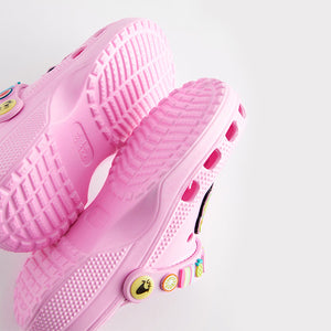 Pink Character Badge Clogs