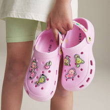 Load image into Gallery viewer, Pink Character Badge Clogs

