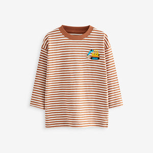 Blue Diggers Long Sleeve Transport T-Shirts 3 Pack (3mths-6yrs)