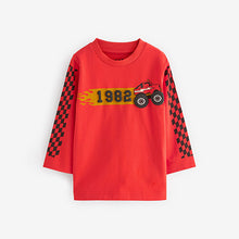 Load image into Gallery viewer, Black/White/Red Long Sleeve Transport T-Shirts 3 Pack (3mths-6yrs)
