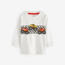 Load image into Gallery viewer, Black/White/Red Long Sleeve Transport T-Shirts 3 Pack (3mths-6yrs)
