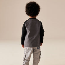 Load image into Gallery viewer, Black/White/Red Long Sleeve Transport T-Shirts 3 Pack (3mths-6yrs)
