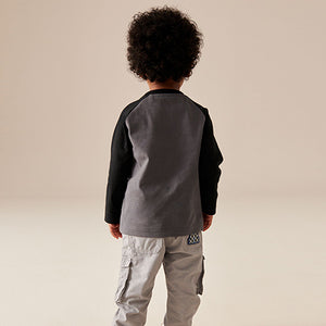 Black/White/Red Long Sleeve Transport T-Shirts 3 Pack (3mths-6yrs)