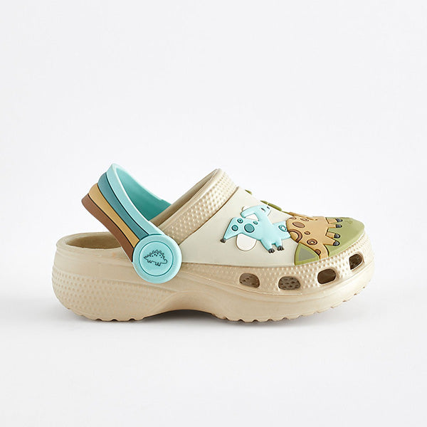 Neutral Dinosaur Scene Clogs