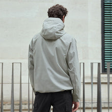 Load image into Gallery viewer, Grey Zip Through Hooded Waterproof Jacket
