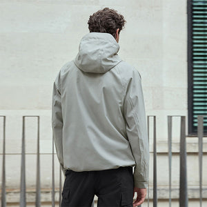 Grey Zip Through Hooded Waterproof Jacket