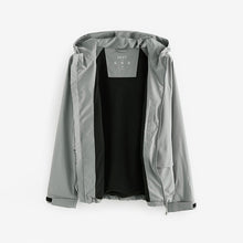 Load image into Gallery viewer, Grey Zip Through Hooded Waterproof Jacket
