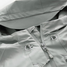 Load image into Gallery viewer, Grey Zip Through Hooded Waterproof Jacket

