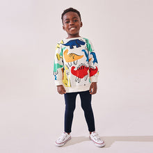 Load image into Gallery viewer, Rainbow Dinosaur Long Sleeve 100% Cotton Top and Leggings Set
