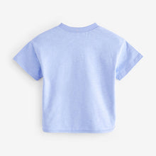 Load image into Gallery viewer, Blue 100% Cotton Short Sleeve Appliqué T-Shirt (3mths-6yrs)
