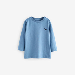 Blue Long Sleeve Plain T-Shirt (3mths-6yrs)