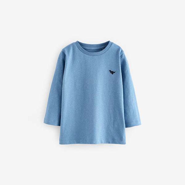 Blue Long Sleeve Plain T-Shirt (3mths-6yrs)