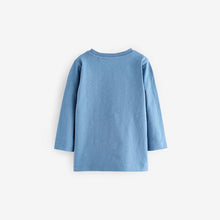 Load image into Gallery viewer, Blue Long Sleeve Plain T-Shirt (3mths-6yrs)
