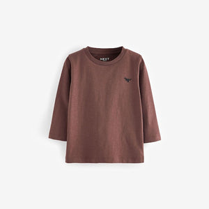 Brown Long Sleeve Plain T-Shirt (3mths-6Yrs)