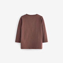Load image into Gallery viewer, Brown Long Sleeve Plain T-Shirt (3mths-6Yrs)
