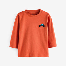 Load image into Gallery viewer, Orange Car 100% Cotton Long Sleeves Semi Plain T-Shirt (3mths-6yrs)
