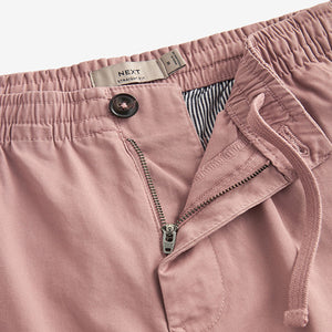 Pink Elasticated Waist Chino Shorts