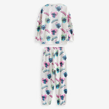 Load image into Gallery viewer, White/Pink License Lilo and Stitch Cosy Fleece Pyjamas (4-12yrs)
