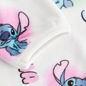 White/Pink License Lilo and Stitch Cosy Fleece Pyjamas (4-12yrs)