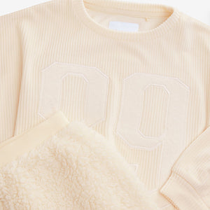 Cream/Blue Cosy Fleece Pyjamas (5-12yrs)