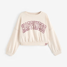 Load image into Gallery viewer, Ecru Varsity Graphic 100% Cotton Long Sleeve Sweatshirt (3-12yrs)
