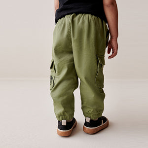 Khaki Green Animals Cargo Trousers (3mths-5-6yrs)