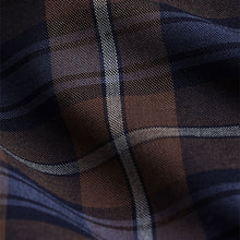 Load image into Gallery viewer, Neutral Brown Check Regular Fit Easy Iron Long Sleeve Single Cuff Oxford Shirt
