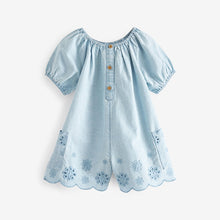 Load image into Gallery viewer, Denim Broderie Playsuit (3mths-5-6yrs)
