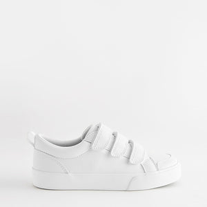 White Standard Fit (F) 3 Strap Touch Fastening Trainers