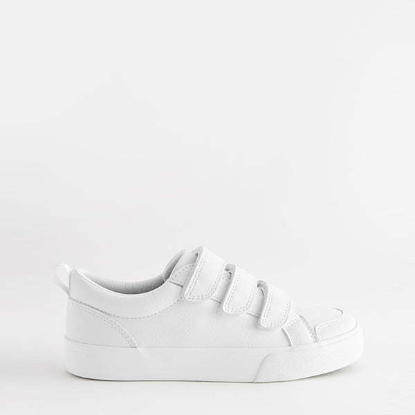 White Standard Fit (F) 3 Strap Touch Fastening Trainers