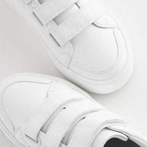 White Standard Fit (F) 3 Strap Touch Fastening Trainers