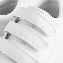 Load image into Gallery viewer, White Standard Fit (F) 3 Strap Touch Fastening Trainers
