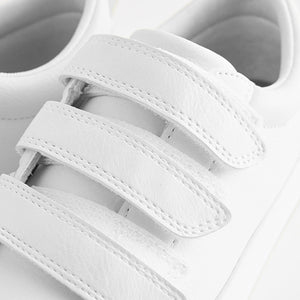 White Standard Fit (F) 3 Strap Touch Fastening Trainers