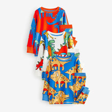 Load image into Gallery viewer, Multi Bright Dinosaur 3 Pack Snuggle Pyjamas (9mths-5yrs)
