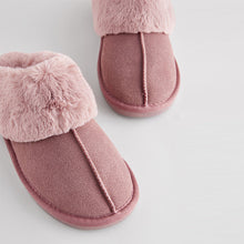 Load image into Gallery viewer, Mink Pink Suede Mule Slippers
