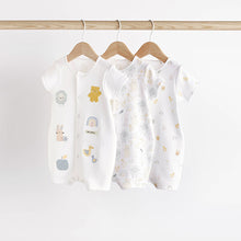 Load image into Gallery viewer, White Farmyard Baby 100% Cotton Rompers 3 Pack (0mths-18mths)
