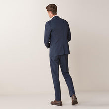 Load image into Gallery viewer, Mid Blue Slim Check Suit Jacket
