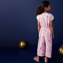 Load image into Gallery viewer, Pink Floral Print Jumpsuit (3-12yrs)
