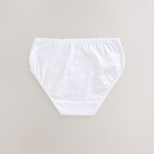 Load image into Gallery viewer, White Heart Lace Trim Briefs 7 Pack
