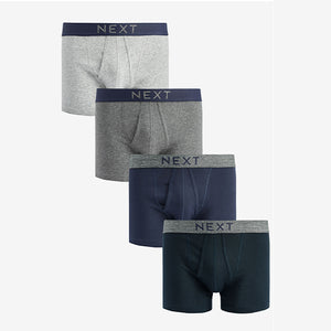 Navy/Grey/Black A-Front Boxers Pure Cotton 4 Pack