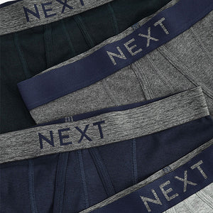 Grey/Navy 4 pack A-Front Pure 100% Cotton Boxers