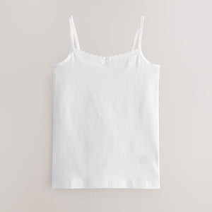 White 5 Pack Lace Trim Cami Vest (2-12yrs)