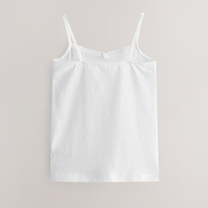 White 5 Pack Lace Trim Cami Vest (2-12yrs)
