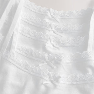 White 5 Pack Lace Trim Cami Vest (2-12yrs)
