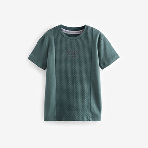 Mineral 100% Cotton Embroidery Textured Short Sleeve T-Shirt (3-12yrs)