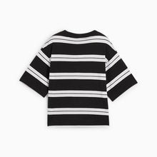 Load image into Gallery viewer, PU SQUAD Striped Tee Blk
