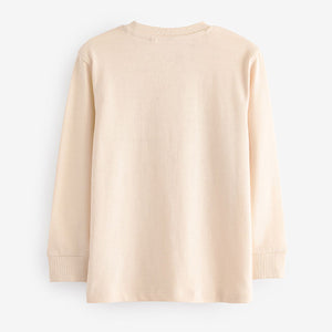 Ecru White Long Sleeve Cosy T-Shirt (3-12yrs)
