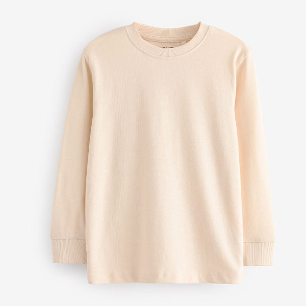 Ecru White Long Sleeve Cosy T-Shirt (3-12yrs)